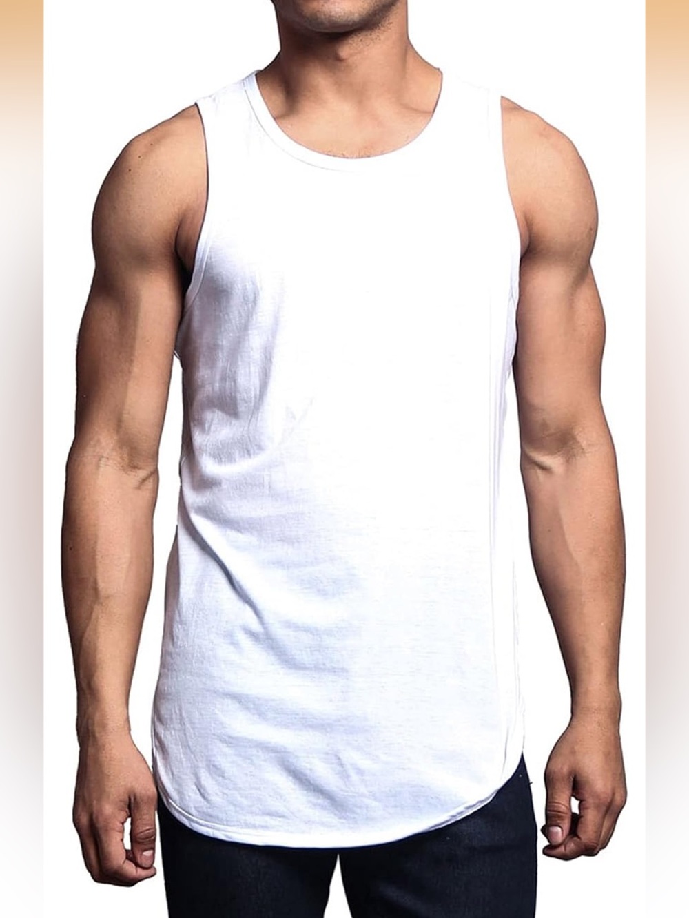 NWT Victorious Long Length Curved Hem Tank Top